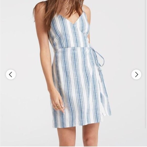 NWT Rag Poets Blue White Striped Canggu Wrap Dress - Picture 13 of 13
